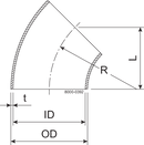 BEND 45 BS DN65 HSF2 1.4307