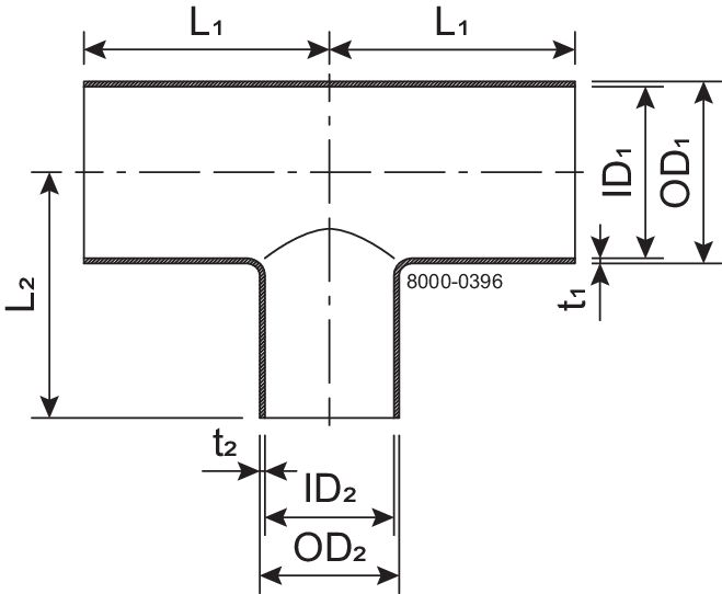 TEE RTS DN80/50 HSF2 1.4404