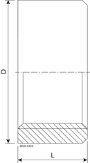 HALF SOCKET  1 1/4" 1.4404