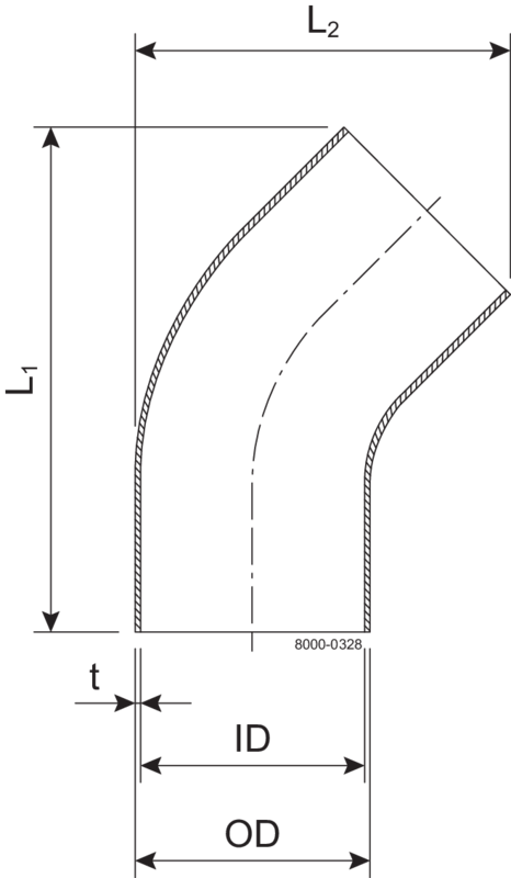 BEND-45 76.1-POL/RAW-304L