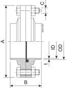 FLANGE COMPL 76.1-316L EPDM