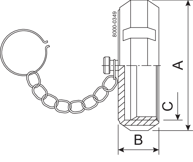 END CAP W. CHAIN 38-SB-316L