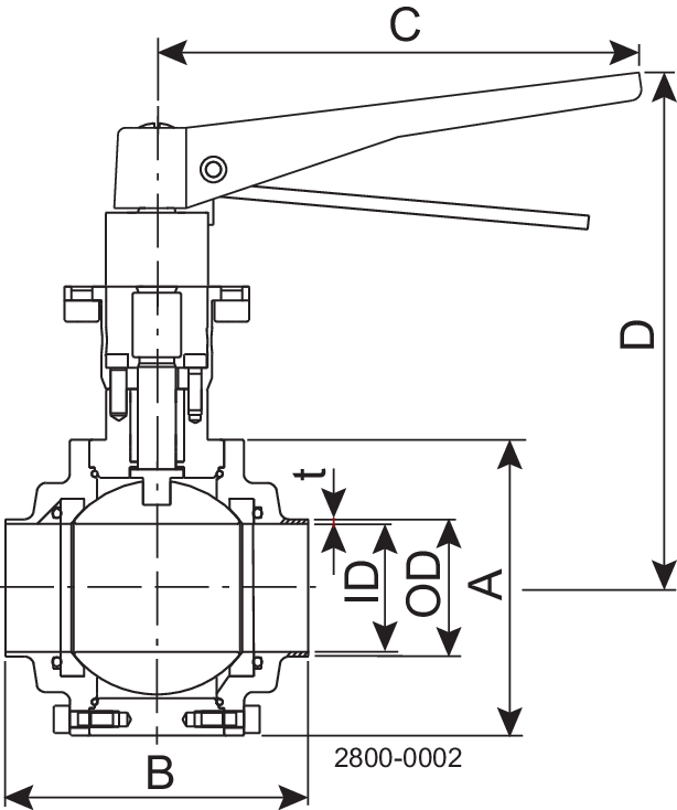 BALL VALVE SBV-ISO63,5-W/W-MAN