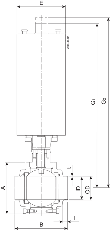 BALL VALVE SBV-DN40-M/M-NCTT